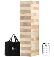 Giant Tower Game Life Size Wooden Stacking Games Lawn Outdoor Games for Adults and Family - Includes Rules and Carry Bag-54 Large Blocks