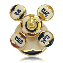 Load image into Gallery viewer, Hanukkah Chanukkah Dreidel Ceramic Colorful Unique Circles Design Gold Plated Handle , Spinning Top. Hand Made By The Renown Artist Eran grebler . Size: 2.75&quot; x 1.75&quot; . Perfect &amp; Great Gift for Hanukk

