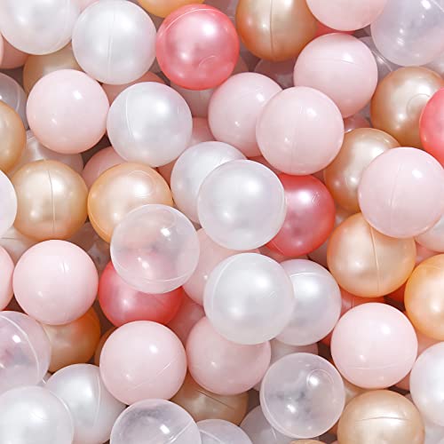 Ball Pit Balls Play Balls - 100 Pieces Baby Soft Plastic Balls BPA&Phthalate Free Non-Toxic Crush Proof Play Balls for 1 2 3Years Old Toddlers Baby Kids Birthday Pool Tent Party