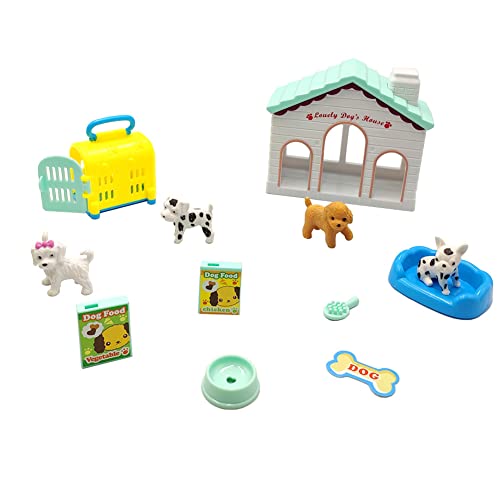 DSHMIXIA Pretend Play Toys for Girls Boys Set Pet Care Center Playset Dog House Crate for 18