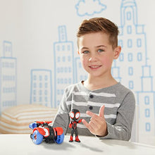 Load image into Gallery viewer, Spidey and His Amazing Friends Marvel Miles Morales Action Figure and Techno-Racer Vehicle, for Kids Ages 3 and Up (F1941)
