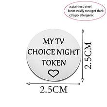 Load image into Gallery viewer, TGBJE Love Tokens Gift for Girlfriend Boyfriend Wife Husband Couples Pocket Hug Token Gift Soulmate Life Game Token (TV Night Token)

