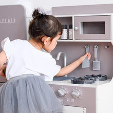 Load image into Gallery viewer, Teamson Kids Little Chef Mayfair Classic Kids Kitchen Playset with 11 Accessories, Gray
