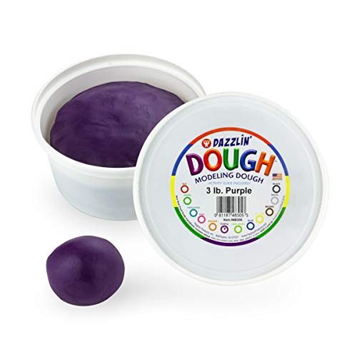 Hygloss Products Kids Unscented Dazzlin' Modeling Play Dough, Purple, One, 3Lb