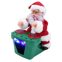 Raviga Santa Claus Toy Christmas Electric Santa Claus Toy Drum Doll Music Toy Christmas Decoration Gift (White & Green)(Green)