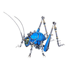 Load image into Gallery viewer, XSHION 3D Metal Puzzle Cricket Model, DIY Assembly Mechanical Insect Model Stainless Steel Building Kit Jigsaw Puzzle Brain Teaser, Desk Ornament,Blue
