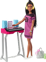 Load image into Gallery viewer, Barbie: Big City, Big Dreams Barbie Brooklyn Roberts Doll (11.5-in, Brunette with Braids) &amp; Music Studio Playset with Keyboard &amp; Accessories, Gift for 3 to 7 Year Olds
