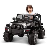 TRINEAR Kids Ride on Truck with Remote Control, 12v Kids Ride on Car, Electric Cars for Kids 3 to 7 Years, 3 Speeds 4 Wheels, Spring Suspension, Black