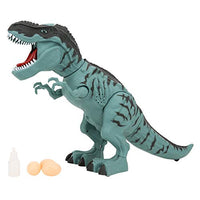 OhhGo Electric Dinosaur Figures Intelligent Music Light Walking Spray Animals Model Kid Novelty Gift Toys(Blue )