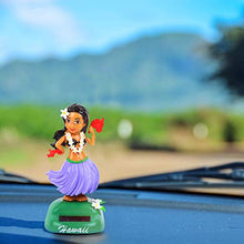 Load image into Gallery viewer, 1 Pack Hawaiian Solar Hula Shaking Head Doll Dancing Figure Toy Car Dashboard Hula Dancer Figurine Decoration Ornament (Purple)
