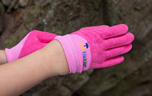 Load image into Gallery viewer, G &amp; F Products 2040-2P JustForKids Premium MicroFoam Texture Coated Kids Garden Gloves, Kids Work Gloves, Pink, 1 Pair
