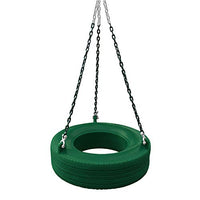 Gorilla Playsets 04-0015-G/G 360 Turbo Tire Swing with Plastic Coated Chains, Spring Clips, and Swivel - Green