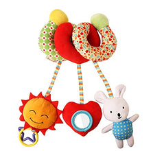 Load image into Gallery viewer, AIPINQI Infant Stroller Toy, Baby Car Seat Toys for Infant Baby Bed Stroller Toy Suitable Pram Crib Plush Toy for Boys Girls Spiral Activity Toy with Rattles and BB Squeaker,Rabbit
