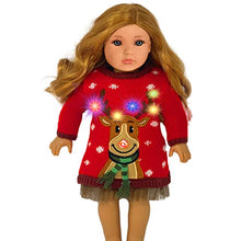 Load image into Gallery viewer, MY GENIUS DOLLS Clothes and 18 inch Doll Accessories- Light Up Christmas Ugly Sweater Dressfits 18 inch Dolls (Doll Not Included)

