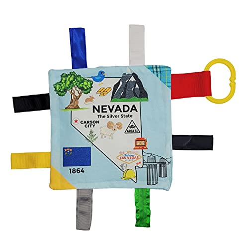 Nevada Las Vegas Baby Tag Crinkle Me Stroller Toy Lovey for Tummy Time, Sensory Play, Traveling