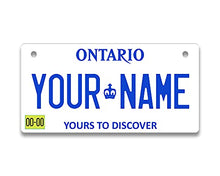 Load image into Gallery viewer, BRGiftShop Personalized Custom Name Canada Ontario 3x6 inches Bicycle Bike Stroller Children&#39;s Toy Car License Plate Tag
