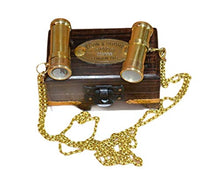 Load image into Gallery viewer, Lot of 2 Pcs Handmade Brass 2&quot; Kaleidoscope with Brass Chain with Wooden Box Good Gift
