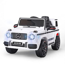 Load image into Gallery viewer, Licensed Mercedes-Benz G63 Car for Kids with 2 Powerful Motors, Ride on Car 12V, Electric Car Remote Control/ 2+1 Speed/ Suspension System/ Horn/ LED/ Music/ USB for Boys, Girls (White)
