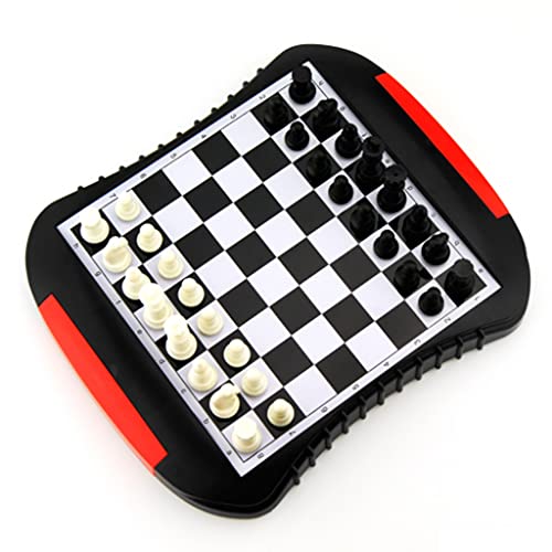 Chess Set Magnetic Travel Drawer Storage Convenient to Carry to School Camping-Educational Toys for Kids and Adults (Color : Black)