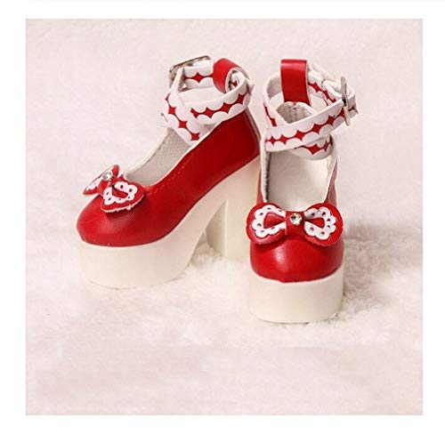 Studio one 7 cm Red high Heels Fashion Bow Doll Shoes for 1/3 bjd Doll 60 cm Doll