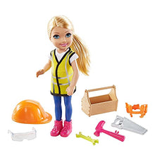 Load image into Gallery viewer, Barbie Chelsea Can Be Playset with Blonde Chelsea Builder Doll (6-in) Hard Hat, Tool Belt, Goggles, Saw, Hammer, Wrench, Toolbox, Great Gift for Ages 3 Years Old &amp; Up
