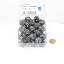 Load image into Gallery viewer, Light Smoke Borealis Dice Luminary with Silver Numbers D20 Aprox 16mm (5/8in) Pack of 50 Wondertrail
