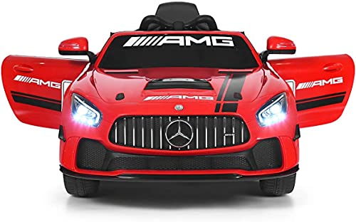 GLACER Ride on Car for Kids, Kids Electric Vehicle w/ 2.4G Remote Control, Double Doors, Swing Function, MP3/ USB/ TF Input, Lights & Horn, Kids Car for 37-95 Months (Red)
