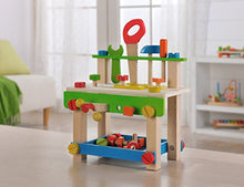Load image into Gallery viewer, EverEarth Toddler Workbench with Tools. Wooden Building Set Hammer Toy
