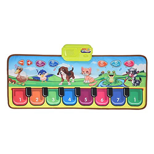GLOGLOW Kids Musical Mats, Kids Animal Pattern Electronic Musical Keyboard Mat Children Early Learning Education Toy for Kids Toddler Girls Boys