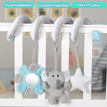Load image into Gallery viewer, vocheer Hanging Toys for Car Seat Crib Mobile, Infant Baby Spiral Plush Toys for Crib Bed Stroller Car Seat Bar, Grey Elephants
