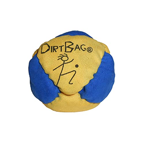 Dirtbag Classic Footbag Hacky Sack, Handmade, Pro-Grade Durability, Premium Quality, Original Design, Blue/Yellow.