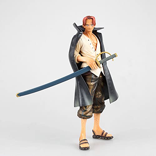 Kurrma One Piece Shanks (9.8in/24cm) Four Emperors/Redhead Pirates Standing Posture Assemble The Figure/Cloak PVC Boxed Cartoon Character Model/Statue Action Figure Collectibles/Gifts/Decoration
