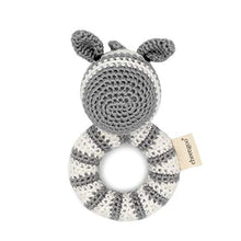 Load image into Gallery viewer, Cheengoo Organic Hand Crocheted Ring Rattle - Zebra

