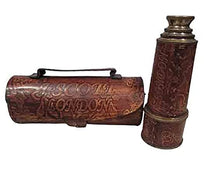 Load image into Gallery viewer, Nautical Marine 18 Inches Spyglass WW1 Brass Telescope with Leather case

