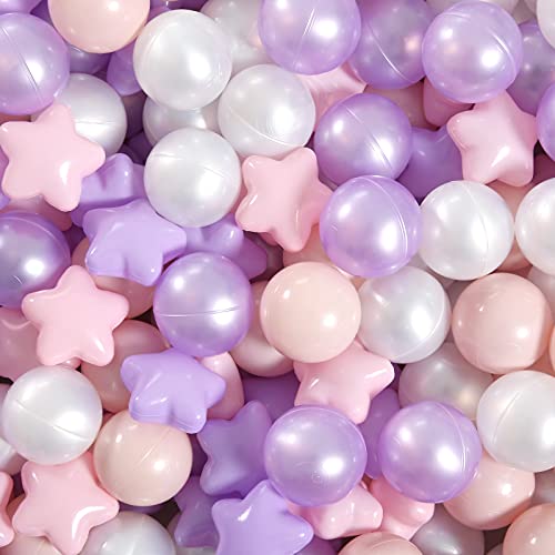 GOGOSO Pink and Purple Pit Balls for GirlsToddlers for Playhouse, Baby Pool, Play Ball Fun Centers, for Babies, Kids, Toddlers 1-3, Phthalate Free BPA Free