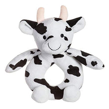 Load image into Gallery viewer, Apricot Lamb Baby Cow Soft Rattle Toy, Plush Stuffed Animal for Newborn Soft Hand Grip Shaker Over 0 Months (Cow, 6 Inches)
