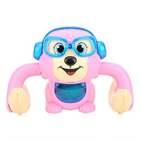 Zerodis Monkey Rolling Toy, Baby Voice Control 360 Degrees Rolling Monkey Toy, Electric Animals Entertainment Music Kids Educational Toys for Girl and Boy(Pink)