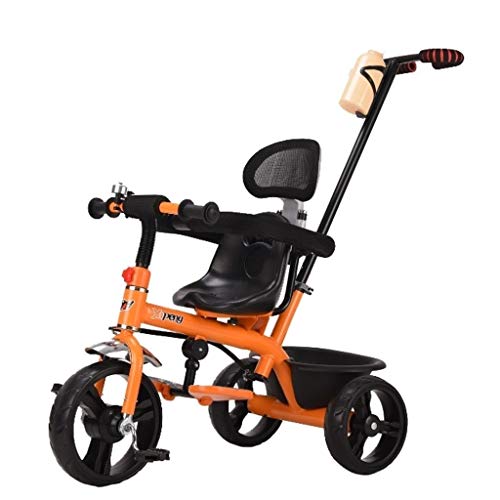 Children's Tricycle 1-6 Years Old Children's Bicycle Outdoor Toddler Trolley 3 Colors Can Be Made As Gifts Baby Bicycle Boy Girl (Color : Orange)