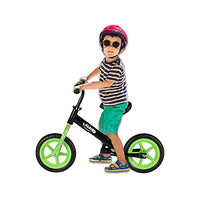 BELANITAS Balance Bike, Lightweight No Pedal Bicycle with Padded Seat, Glider Bike with EVA Wheels, Adjustable Height Training Bike, Green