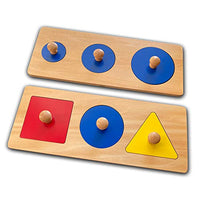 Montessori Multi Shape Wooden Puzzle Toy Baby Toddler First Jumbo Wood Peg Educational Basic Geometry