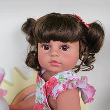 Load image into Gallery viewer, iCradle Washable Silicone Simulation Reborn Baby Doll Black African American 22&quot; Full Body Soft Vinyl Realistic Reborn Baby Girl Newobrn Toy Gift

