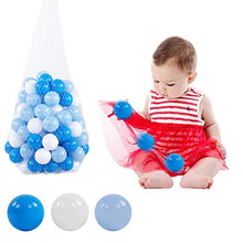 Load image into Gallery viewer, Jadpes Ocean Ball, 100pcs 3 Colors LDPE Baby Toy Ocean Ball Multicolor 5.5cm Plastic Pit Ball withReusable and Durable Mesh Storage Bag for Kids
