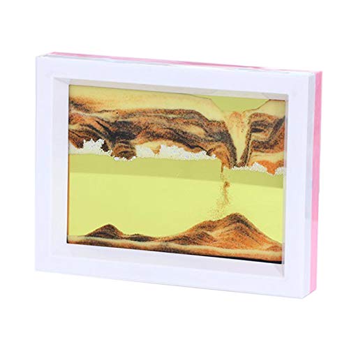 JKGHK Desktop Sand Art Glass Frame Moving Sand, Dynamic Moving Sand Art Picture, Motion Display Flowing Sand Frame Abstract Scenery Sand Image Hourglass