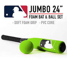 Load image into Gallery viewer, Franklin Sports MLB Kids Foam Baseball Bat + Ball Set - Jumbo Oversize Toy Bat + Foam Ball for Kids + Toddlers - Green - 24&quot;
