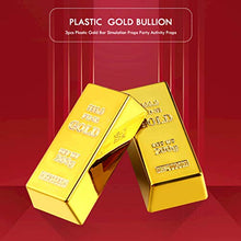 Load image into Gallery viewer, Garneck 5pcs Plastic Fake Gold Bar Golden Brick Bullion Simulation Golden Bar Props Pirate Treasure Novelty Gift Hunting Game Supplies

