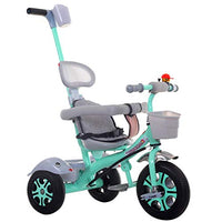 Baby Trolley Belt Safety Guard Pusher Handle Children's Tricycle Bicycle Child Bicycle (Color : Green)