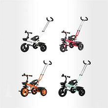 Load image into Gallery viewer, Tricycle,4 in 1 Childrens |Folding Tricycle |for 6 Months to 5 Years Foldable| 3 Wheel Push Trikes|Orange |White|Red|Green|76X45X95CM (Color : Orange)
