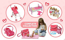 Load image into Gallery viewer, The New York Doll Collection Unicorn Doll Diaper Travel Bag with Doll Care Accessories, Including Pampers, Baby Lotion, Powder, and Changing Mat
