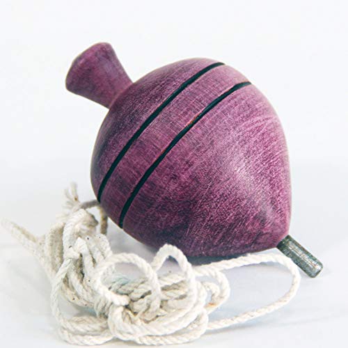 Handmade Solid Purpleheart Wood Spin Top (Medium)