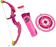 Load image into Gallery viewer, SainSmart Jr. Kids Bow &amp; Arrow Toy, Princess Basic Archery Set Outdoor Hunting Game with 3 Suction Cup Arrows, Target &amp; Quiver, Pink
